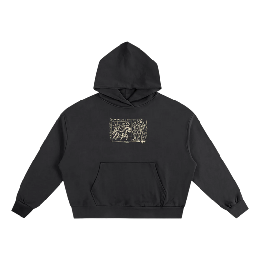 married to the scene,creamy cuts,casual injection,oversized hoodie,boxy hoodie,black hoodie
